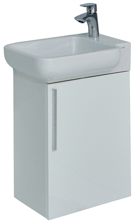 Badmöbel Waschbeckenunterschrank Set cm Hochglanz 1 53 weiß Tür